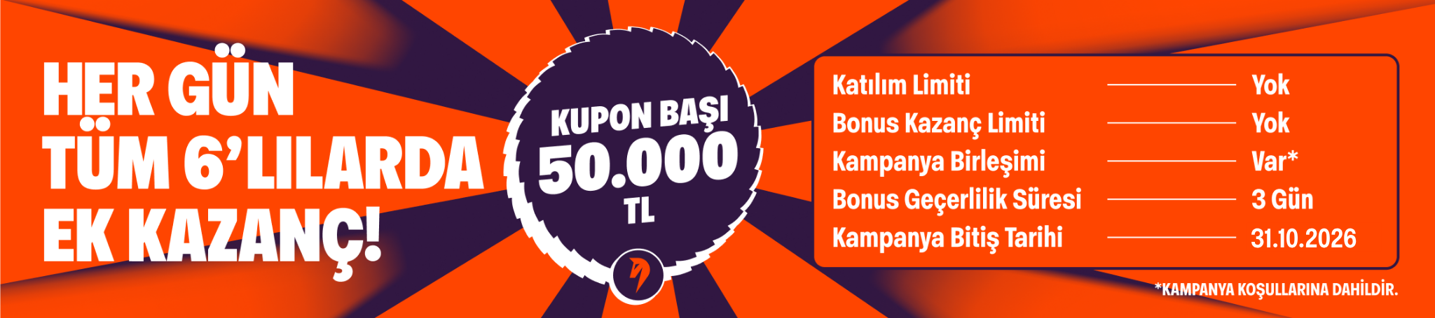 TÜM 6'LILARDA EK KAZANÇ!