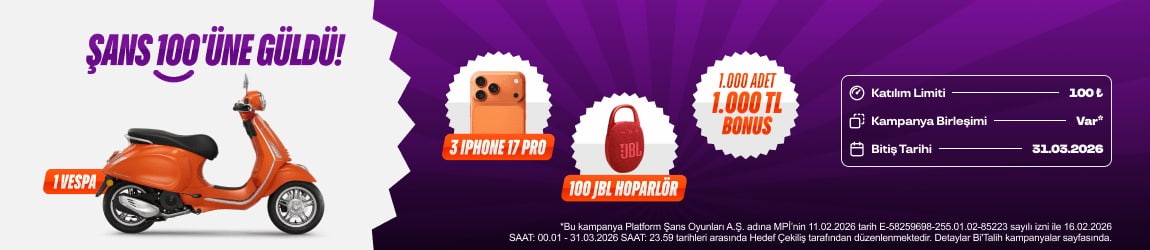 ŞANS 100'ÜNE GÜLDÜ!