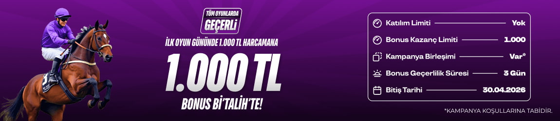 YENİ ÜYEYE 1.000 TL Bİ’TALİH’TE!