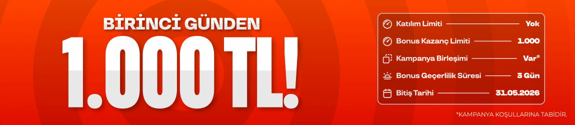 YENİ ÜYEYE 1.000 TL Bİ’TALİH’TE!