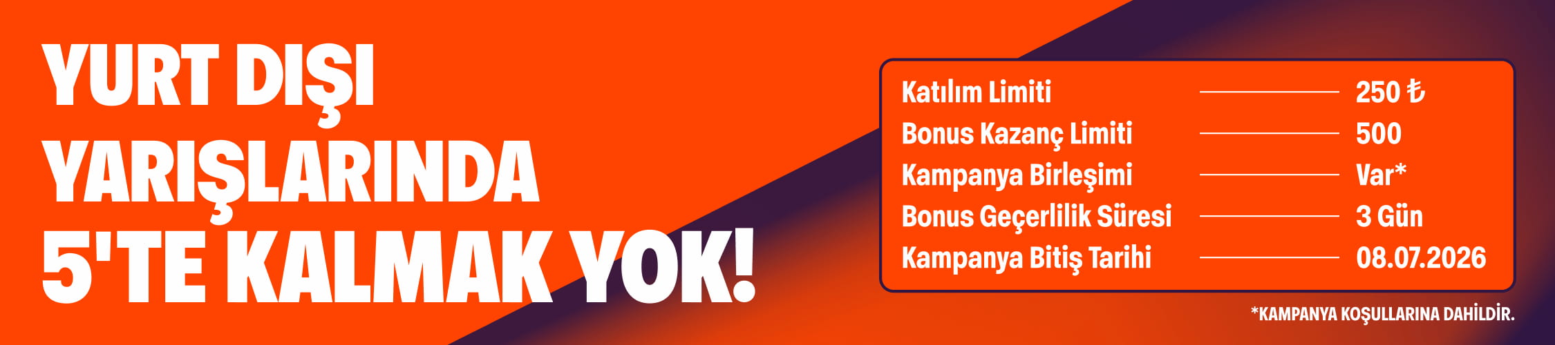 YURT DIŞI YARIŞLARDA 5’TE KALMAK YOK!